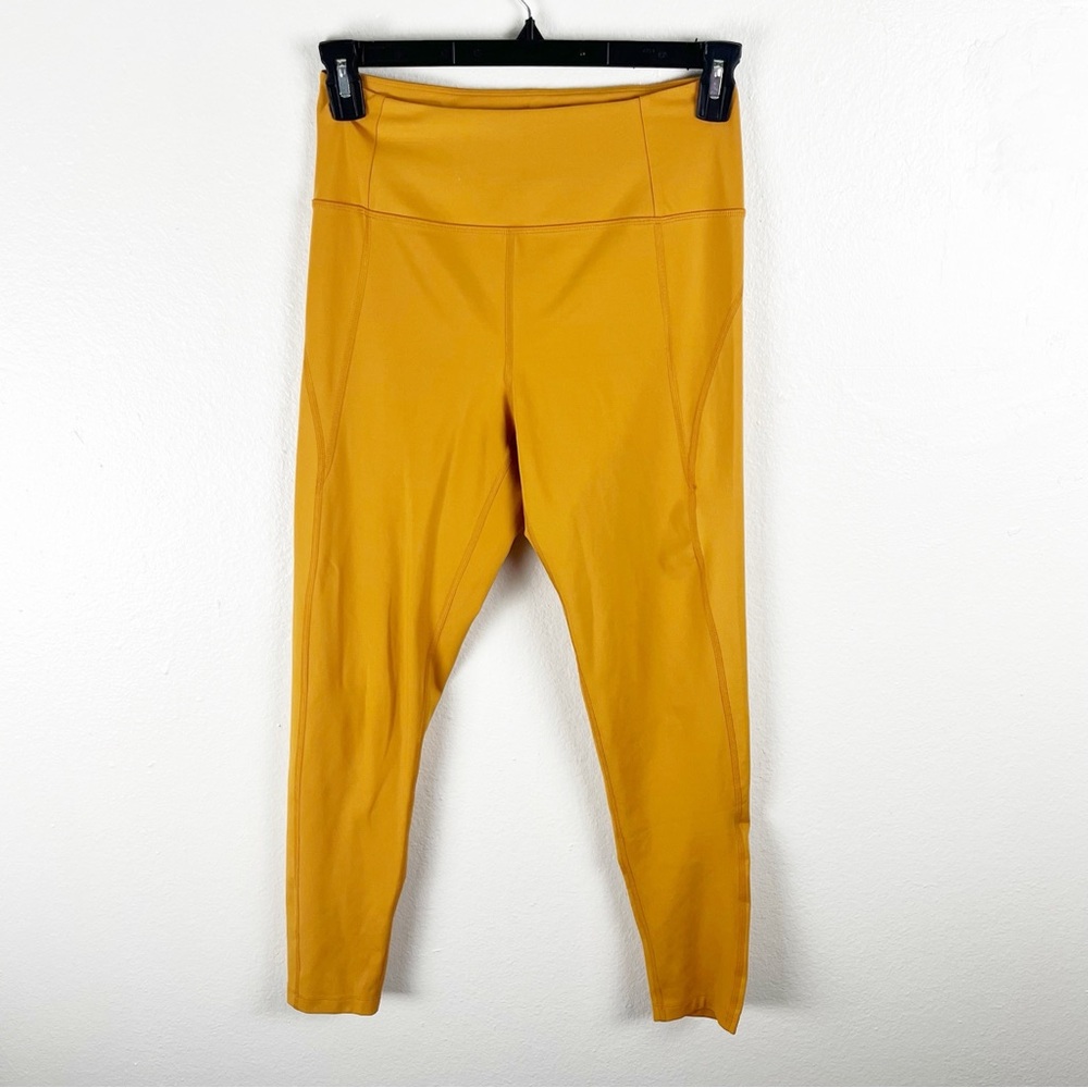GIRLFRIEND COLLECTIVE Gold High Rise Leggings Large Athletic Workout Yoga Gym